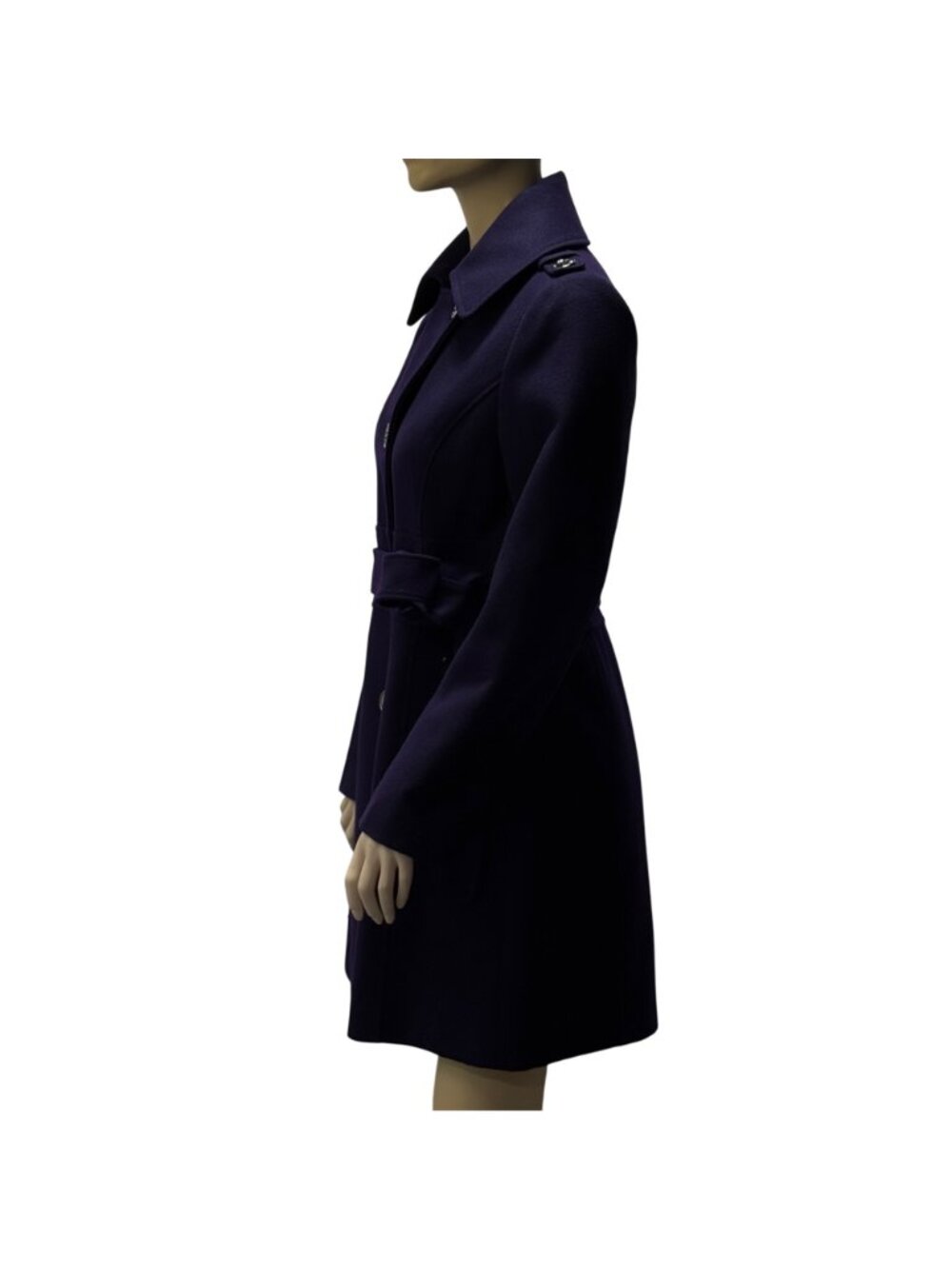Kenneth Cole Women's Belted Trench OverCoat Wool Blend Purple  Size 10 - Picture 8 of 16
